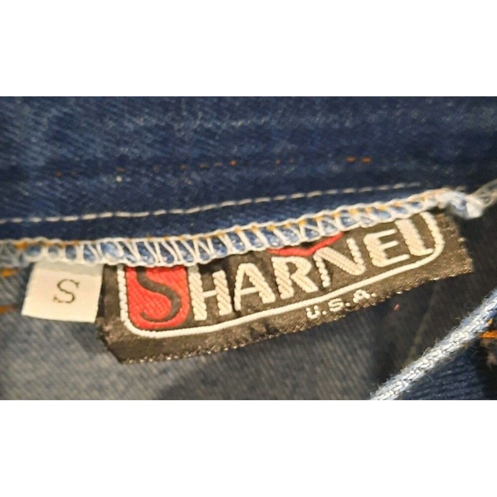 Vintage Denim Midi Skirt High Waisted Side Button Front Slit Built In Mini Y2k S - Picture 4 of 5
